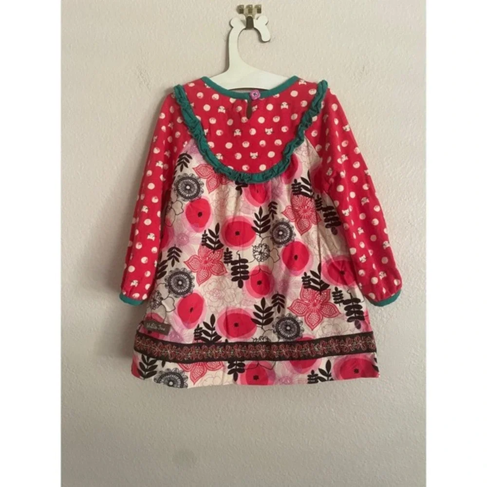 Matilda Jane Under the Tree Dress Baby Girl Polka Dot Floral 12-18M Cats Holiday